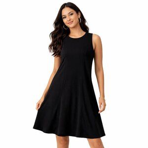 NEW Isaac Mizrahi Live Sleeveless Knit A-Line Dress Black XXS